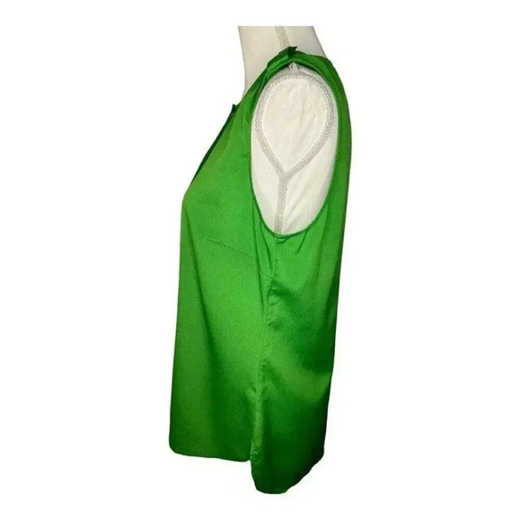 Michael Kors Women’s Size 8‎ Green Button Front Button Shoulder Sleeveless Top - Picture 2 of 7